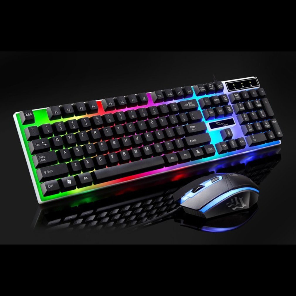 Gaming Keyboard Mouse Set With Backlight Keyboard Led Optical Mouse Set For Notebook Laptop Desktop PC