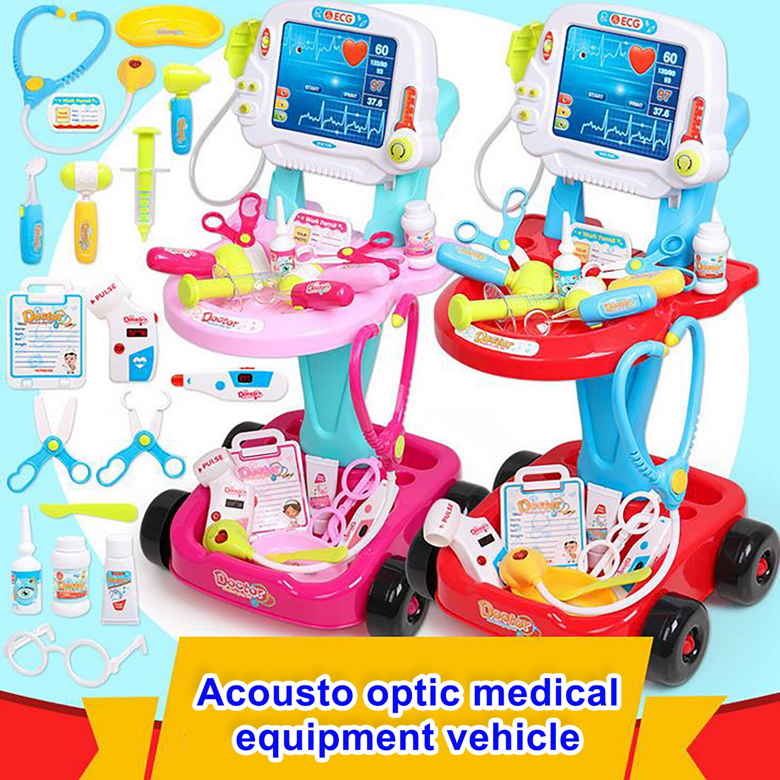 1Pc Speelhuis Simulatie Gelukkig Weinig Doctorsmedical Kleine Kliniek Medicals Kit Set Kinderen Pretend Play Speelgoed Pak Spel leven