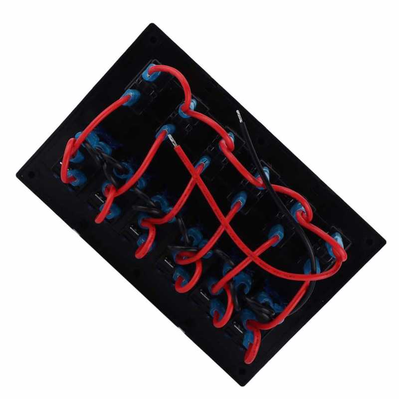 6-Gang Wippschalterkasten DC 12-24V 40A - Wasserdichter Schaltkasten Für Auto & Boot