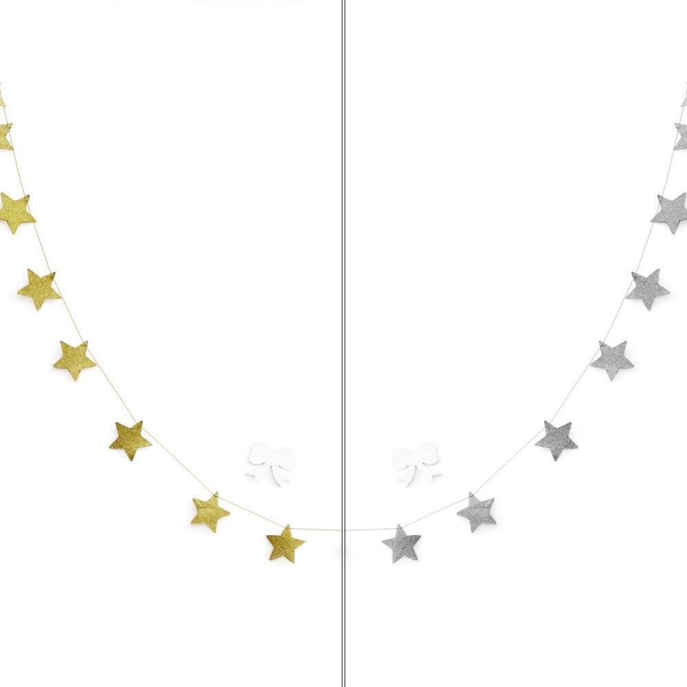 Stars Hanging Decoration Garland Sparkling Star Garland Bunting For Weddings Or Parties Children's Rooms Mosquito Nets Room Wall