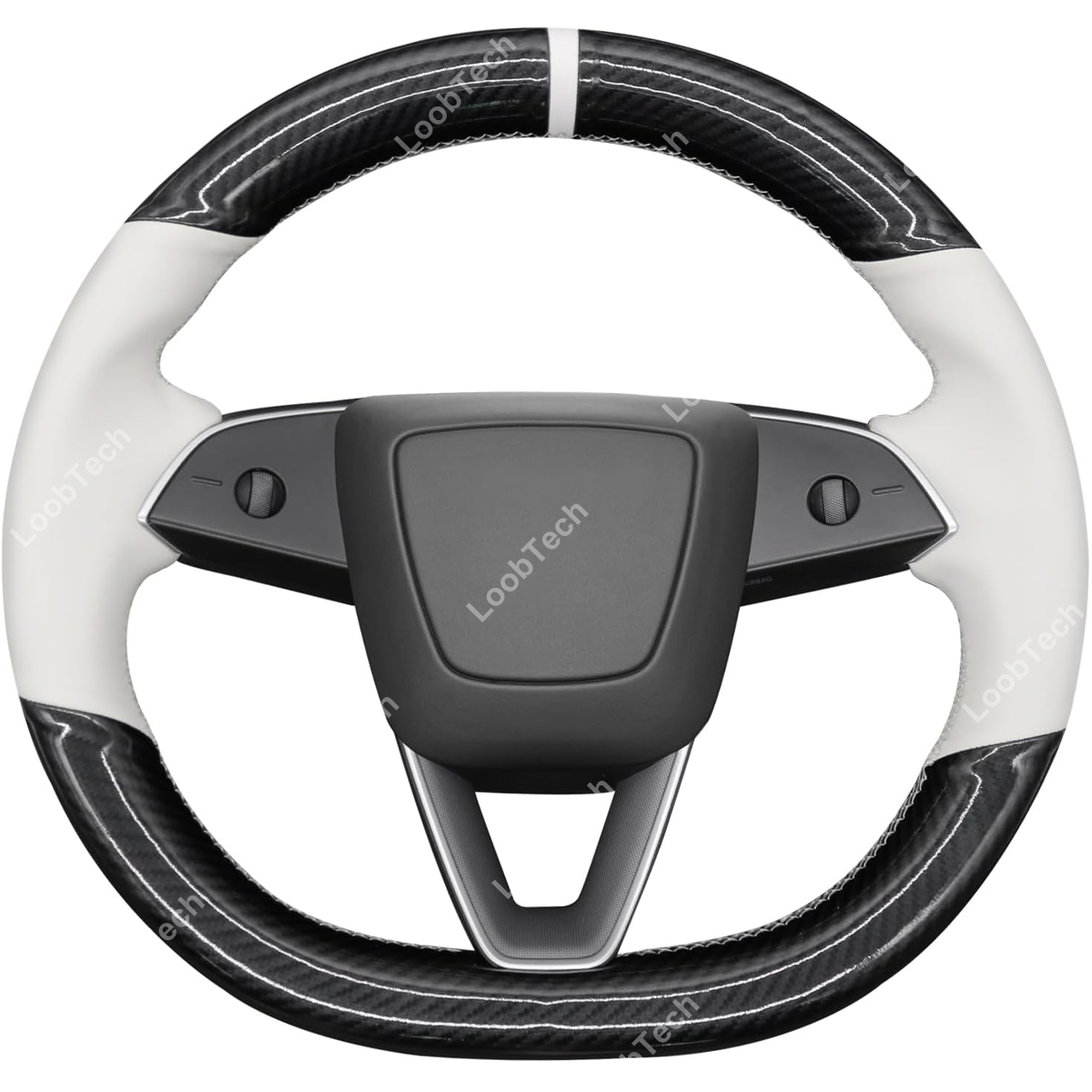 Protector de volante para Tesla Model 3 Highland 2024, cubierta protectora de cuero perforado negro para volante: Plata