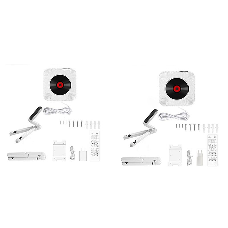 Cd-soitin bluetooth fm radio seinälle asennettava usb  mp3 led -näyttö, jossa on kauko-ohjain sisäänrakennettu hifi-kaiutin