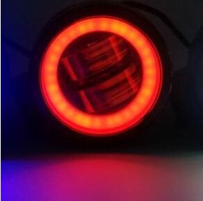 EURS 3inch LED Headlights DRL Angel eyes Spotlight Accessories headlamp 20W LED Motorcycle Spot 2000lm Halo Ring White Red Blue: Round red