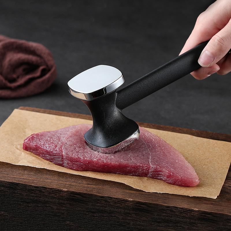 Heavy-duty Kitchen Meat Mallet With Rubber Handle And Alloy Hammer Head For Easy Pounding And Tenderizing Of Meat