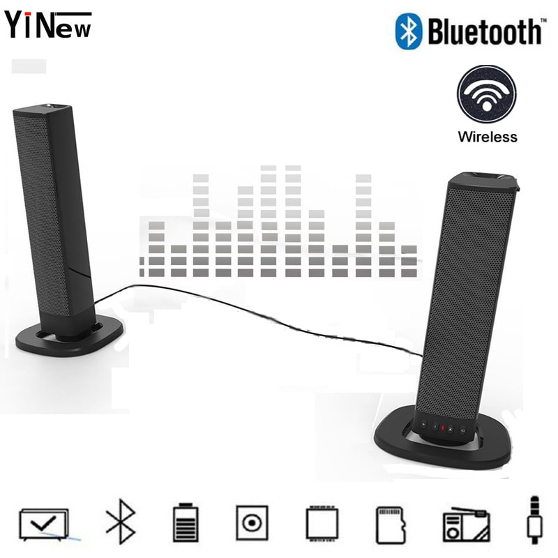 20W TV sound bar box Portable Bluetooth Speaker Wireless home theater system 3D HIFi Stereo Soundbar PC FM radio woofer Computer