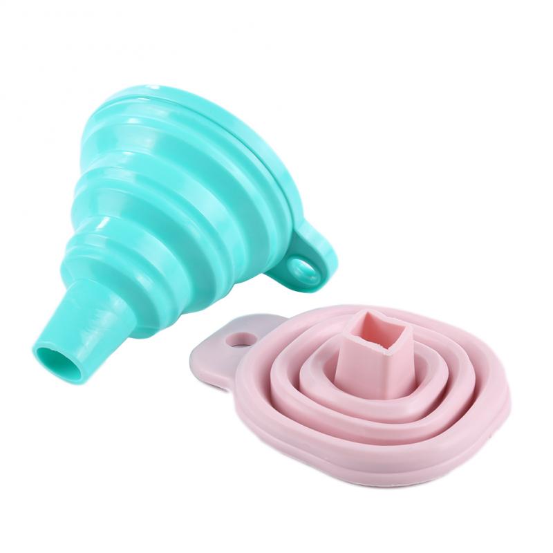 1/2 Pcs Mini Opvouwbare Trechter Silicone Inklapbare Trechter Opvouwbare Draagbare Trechters Anti-Spill Lange Hals Trechter Keuken Gereedschap