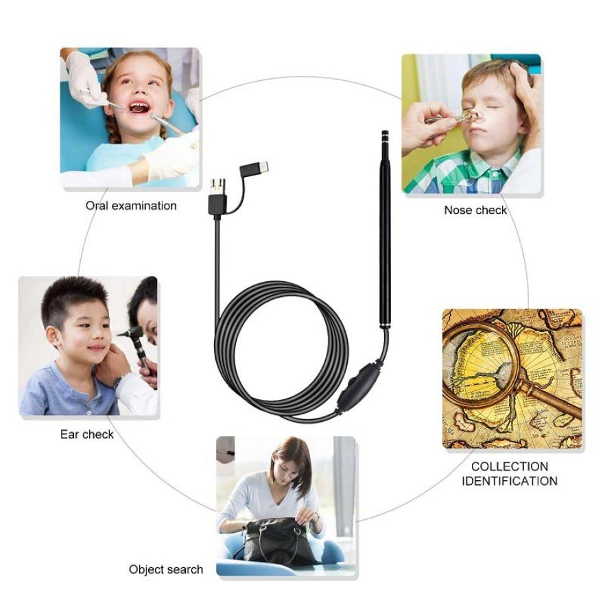 Wifi endoskop kamera til android smartphone mini vandtæt blødt usb kabel inspektion borescope kamera 5.5mm 2m til iphone pc