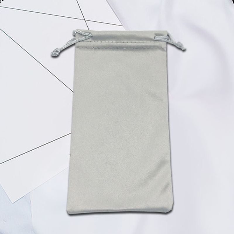 Nuovo sacchetto di stoffa per occhiali occhiali da suola custodia con coulisse custodia per occhiali miopia tasca per occhiali morbida accessori per occhiali portatili: A-grigio