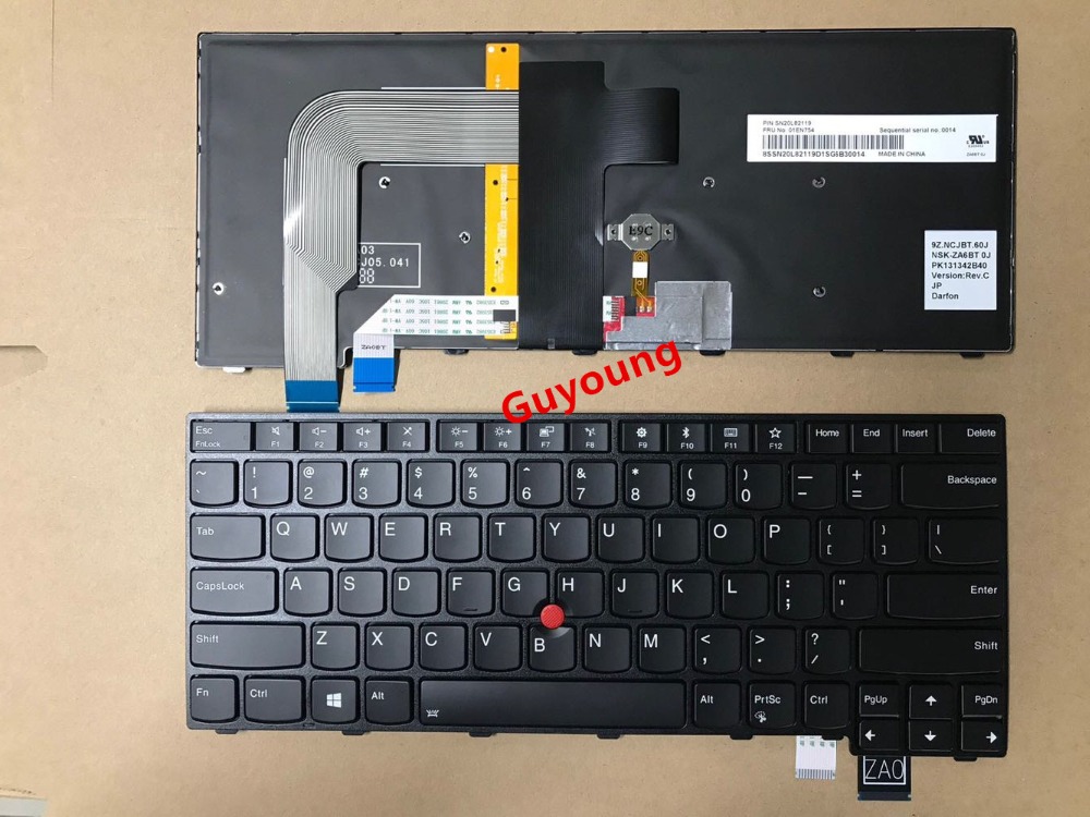 Engels verlicht toetsenbord voor lenovo  t460s t460p t470s t470p thinkpad 13 2nd (20 j 1-20 j 2) s2 (2nd gen 20 j 3)  laptop us zwart