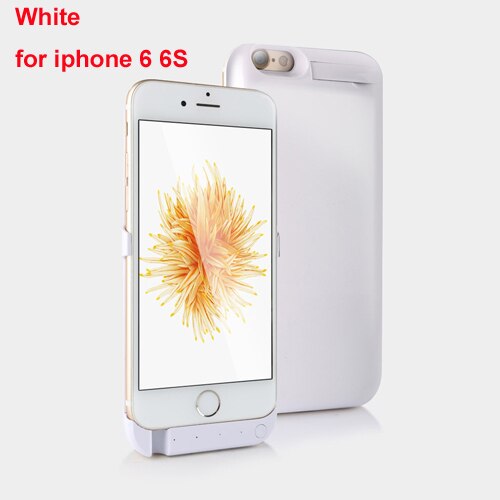Portable Battery Charger Case for IPhone 6 6S plus Battery Power Case Ultra Slim External Back Pack for Iphone 6 s Charging Case: For I6 6S White