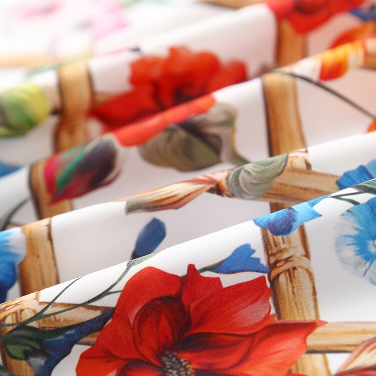 100X135Cm Mode Hek Morning Glory Gedrukt Katoen Of Dunne Chiffon Stof Voor Vrouw Zomer Jurk Blouse Broek diy Naaien