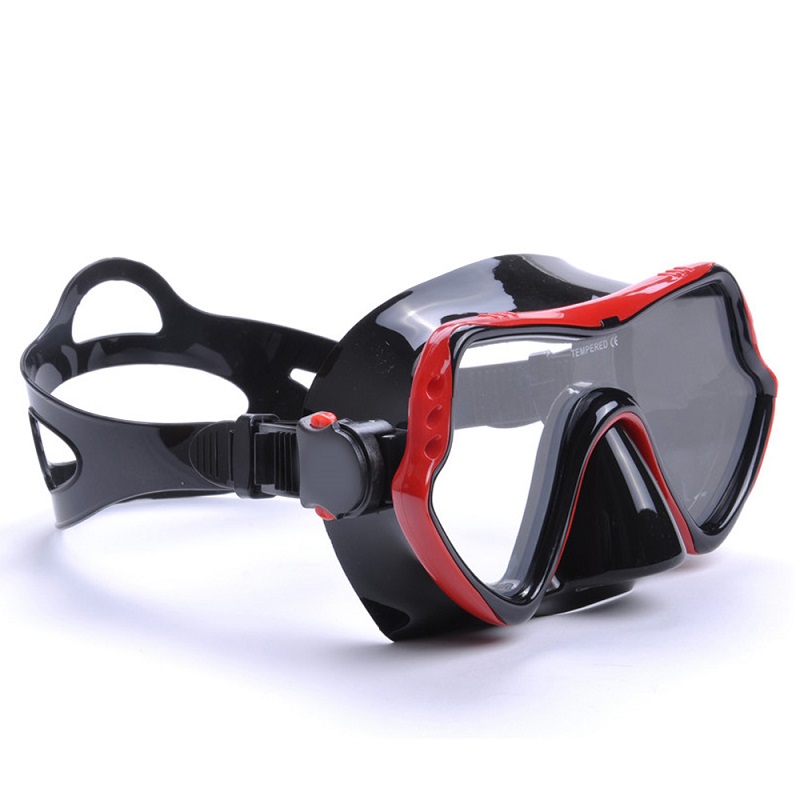 Yfxcreate Professionele Skuba Duikbril Bril Wide Vision Watersport Apparatuur Onderwater Duiken Bril 200-1000: red