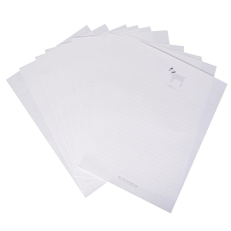 8 Set/80pcs Letter Papers Cartoon Cute Pets Pattern Kraftpaper Dogs Pattern Writing Paper Note Paper Letter Stationery Paper