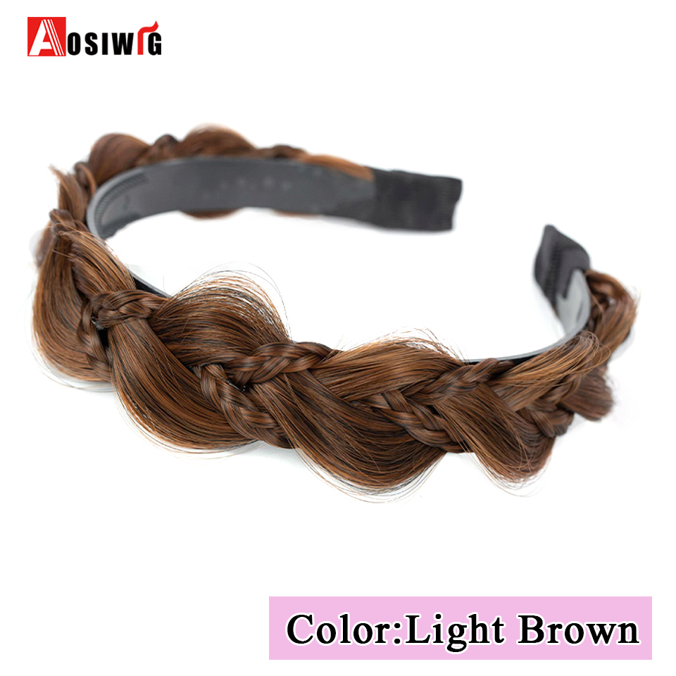 Synthetische Fishbone Geflochtene Stirnband Haar Gürtel Geflochtenes Haarband Böhmischen Stil Frauen Frisur Haarteile Kopfbedeckung Zubehör Bl: Elfenbein