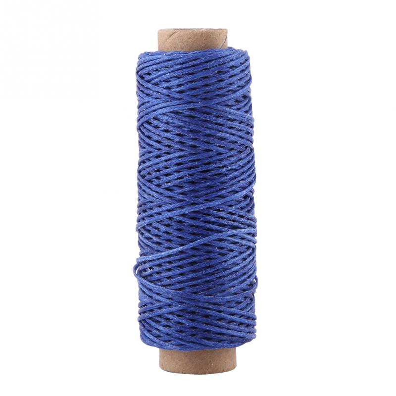 1Pcs 50M 150D 1mm Leather Waxed Thread Cord DIY Flat Waxed Thread Craft Tool Hand Stitching Thread Flat Waxed Sewing Line: Navy Blue