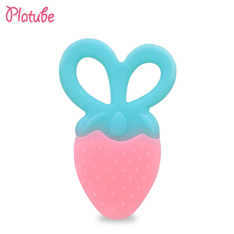 Baby Scissors Shape Tooth Gum Cartoon Colorful Silicone Molar Stick Training Tooth Toy Safe Soft Teething Rings