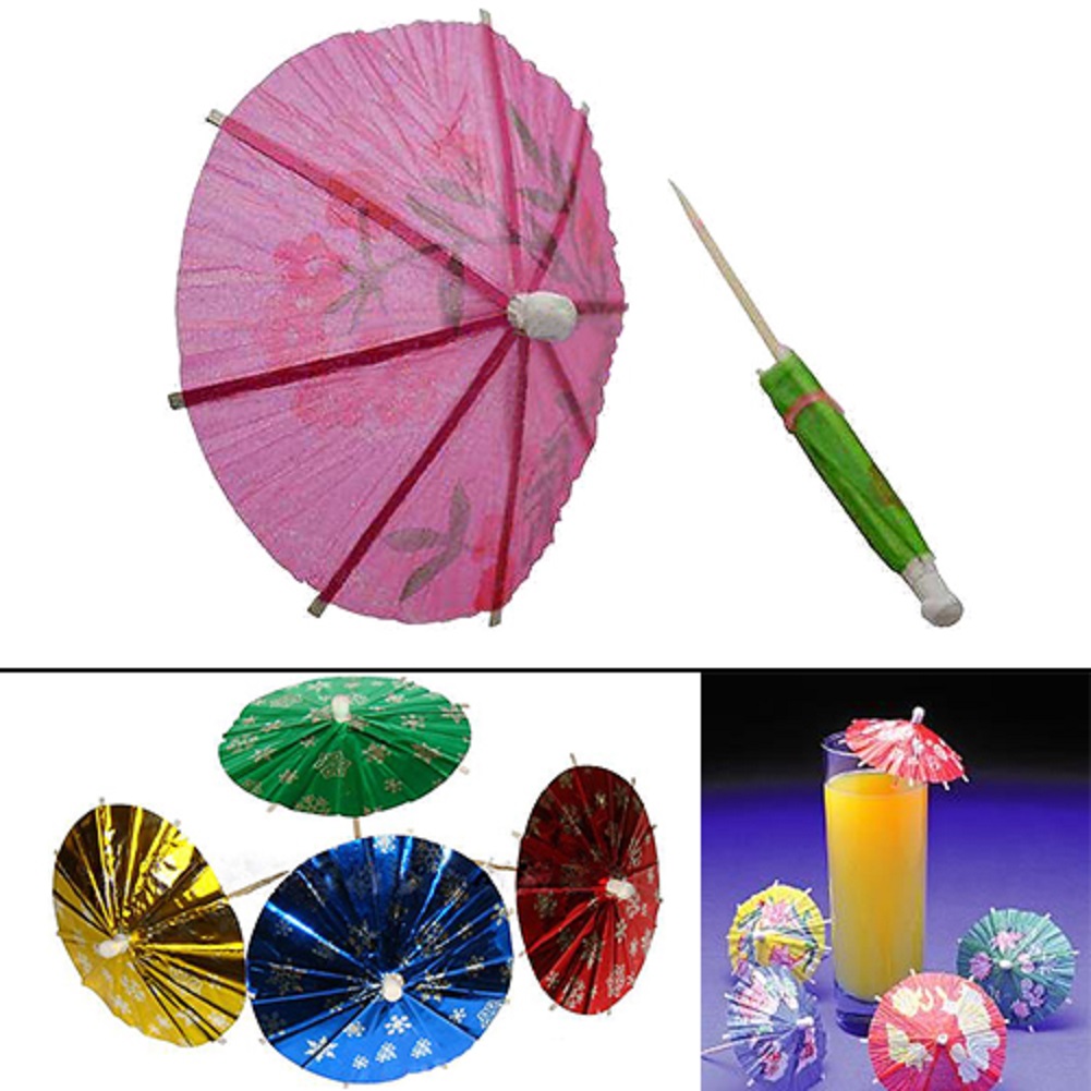 Ombrelle Cocktail en papier, 50 pièces, mélange de couleurs vives, Mini ombrelle, choix de boissons, bâtons de fête de mariage, accessoires de Table