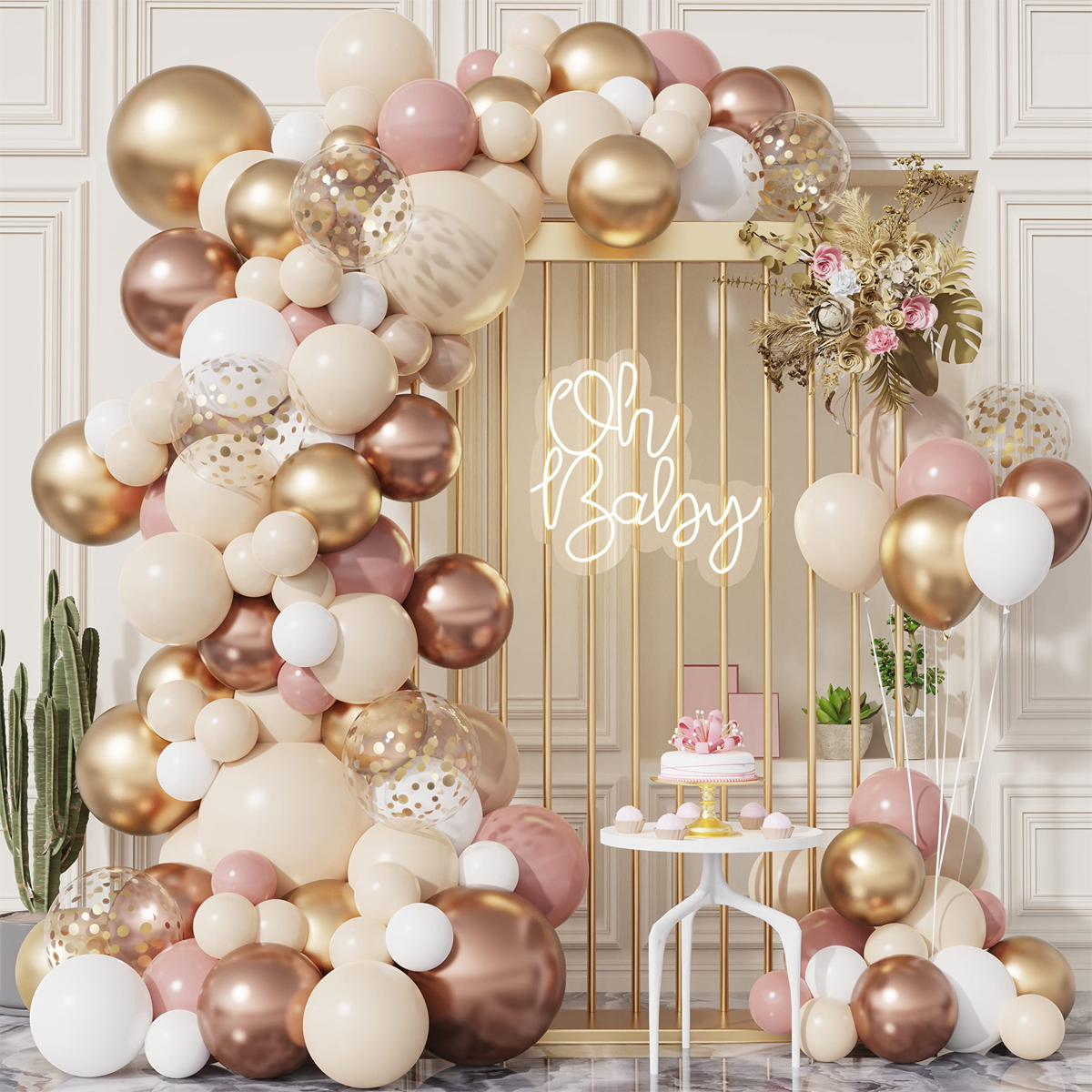 Zarte rosa Gold Ballon Girlande Bogen Bausatz Hochzeit Geburtstag Party Dekoration Erwachsene freundlicher Baby Dusche Dekor Ballon Hochzeit liefert