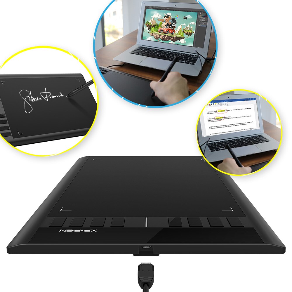XPPen Star03 V2 Dessin Tablette Graphique 12 Pouces avec 8 Touches De Raccourci, Batterie Sans Tablette Graphique Stylos 10x6 &quot;zone de Travail pour la Artistique