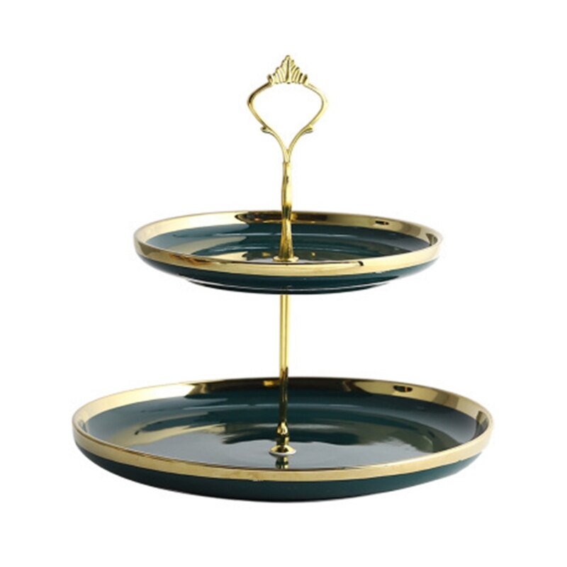 2 Tier Ceramic Cake Stand,Dessert Stand,Cupcake Stand,Tea Party Pastry Serving Platter,Food Display Stand for Tea/Coffee: C