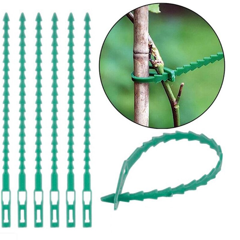 10 Stks/partij Tuinieren Helper Multi-Gebruik Herbruikbare Banden Voor Klimmen Flexibele Plastic Plant Kabelbinders