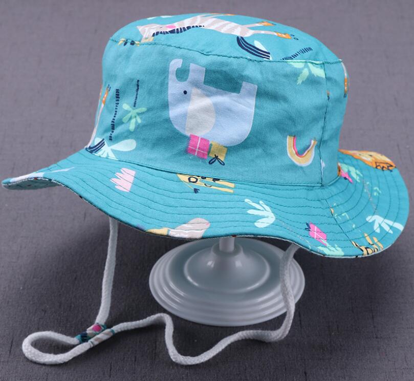 Baby Boy Hoed Cap Kinderen Kids Peuters Emmer Vissen Floppy Zonnehoed Jongens Leuke Dieren Shark Dinosaurus Print Mode 6M-6Y: Licht Groen / 50CM