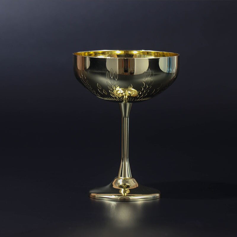 304 rustfrit stål 270ml martini cocktailglas bæger personlighed metal glas hvede øre glas champagneglas: B  - 270ml