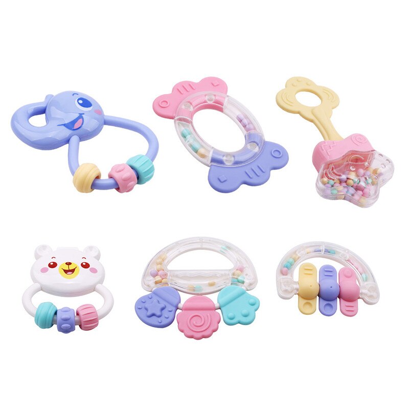 Baby rammelaars speelgoed 6/8 stuks bijtring hand schudden bedbel pasgeborenen plastic rammelaars educatief babyspeelgoed 0-12 maanden