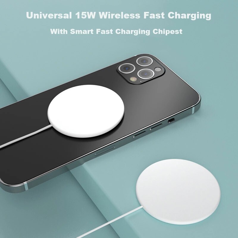 15W Magnetic Magsafe For Iphone 12 Charger Magnetic Wireless Qi Cell Phone Charger MagSafe Charger 15W for iPhone 12