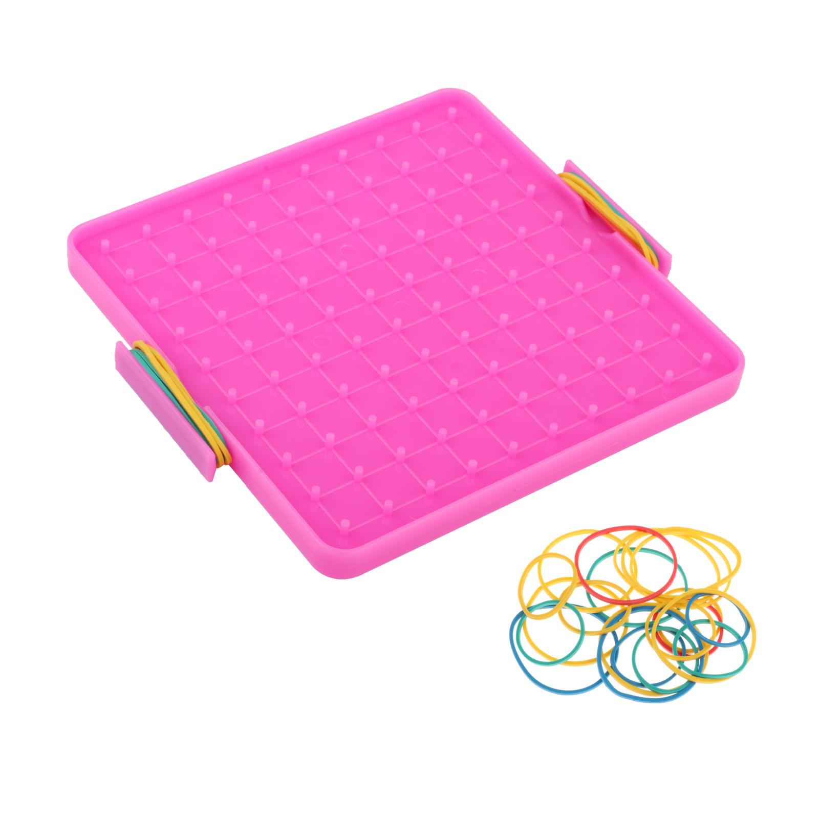 Geometry Geoboard Geometry Early Educational Toys Games for Boys Girls: Pink