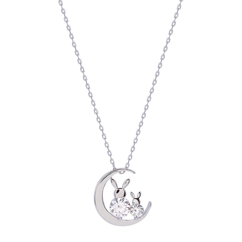 Japon petit mignon lapin mignon Zircon collier ras du cou pour les femmes couleur été pendentifs colliers bijoux