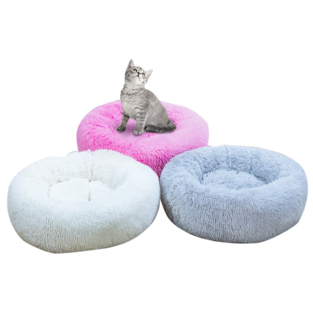 Ronde Hond Bed lange pluche Hond Kennel Wasbare Kat Huis Zachte Katoen Matten Sofa Voor kleine grote Hond Chihuahua Hond mand huisdier bed