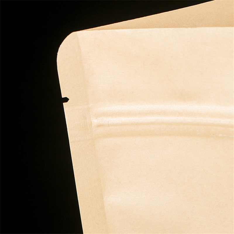 10pcs Kraft Paper Bag Reusable Food Storage Zip Bag Kitchen Plastic Bags Food Tea Cookie Snack Self Sealing Zipper Stand Up Bags
