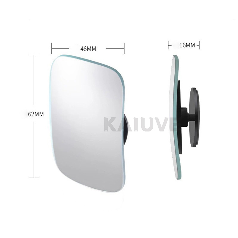 Espejo retrovisor para punto ciego de coche y motocicleta, espejo redondo pequeño ajustable gran angular 360 ° Retrovisor auxiliar inverso de rotación: Gris oscuro