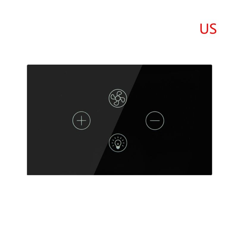 Smart Wifi Fan Light Switch EU/US Ceiling Fan Lamp Switch Timer Setting P0RE: BK-US