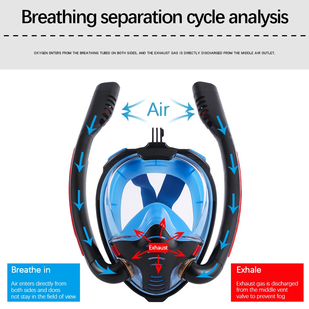 Full Face Snorkeling Scuba Masks Diving Masks Underwater Anti-fog Anti-Leak Safe and Waterproof Swimming Adult Children