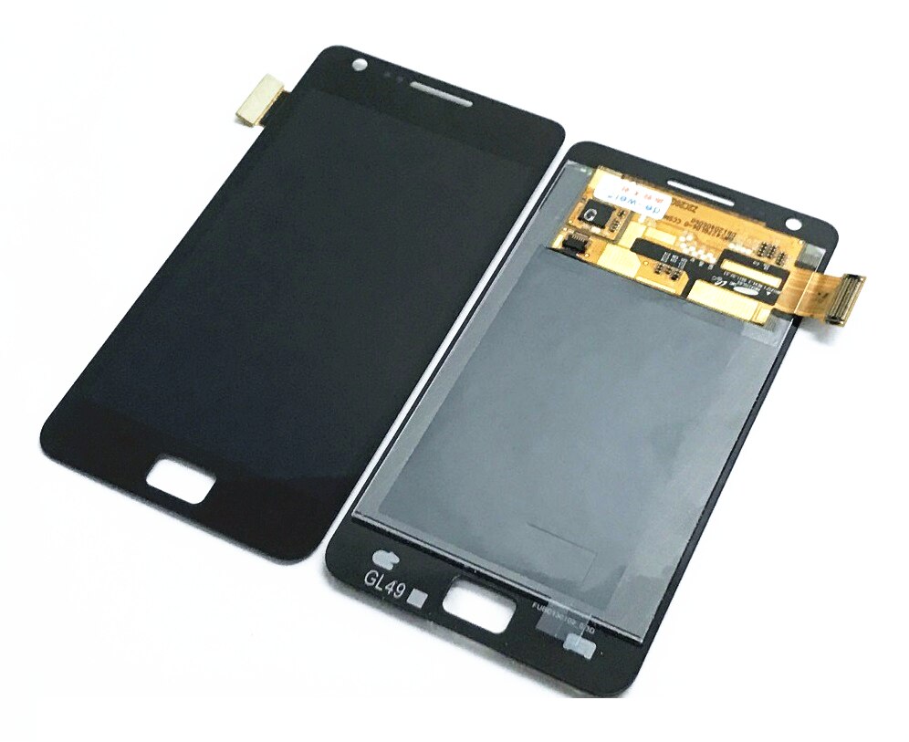 Super amoled lcd display til samsung galaxy s2 plus i9105/s2 i9100 lcd display touch screen digitizer forsamling