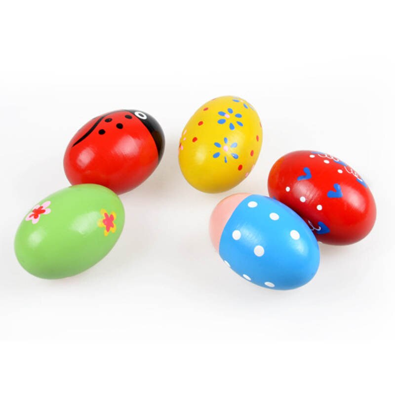 1 PC Bunte Kinder Holz Maracas Ball Rassel Spielzeug Sand Hammer Rassel Lernen Musical Instrument Percussion Rattle Shaker für Bab: one piece ball