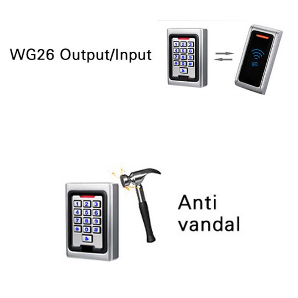 RFID Keypad Proximity Card Standalone 2000 Users Door Access Control keypad outdoor RFID Access Control System