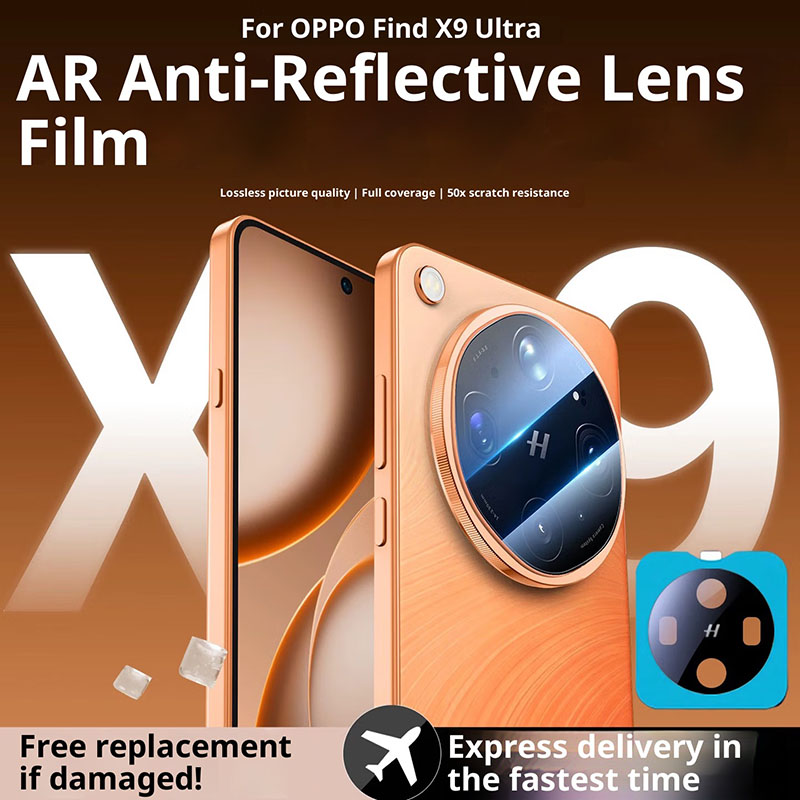 Für OPPO finden X9 Ultra Schwarze Kameralinsen-Schutzhüllen Rückseitenglas OPPO finden X9 Ultra Positionierungs-Linsenschutzfolie: transparent