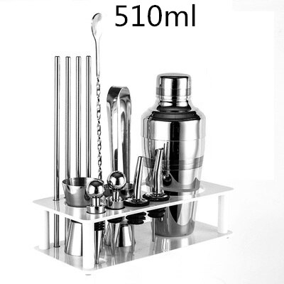 Cocktail Shaker Bar Set Plactic&amp;Wood Holder Stainless Steel Copper Plated Cocktail Shaker Bartender browserKit Bars Set Tools: C