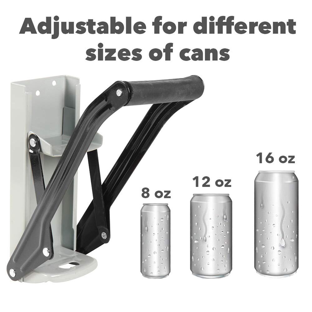 16oz Beer Can Crusher Wall Mounted Hand Push Soda Cans Bottle Opener Iron Bottle Crushing Recycling Tool Accessory