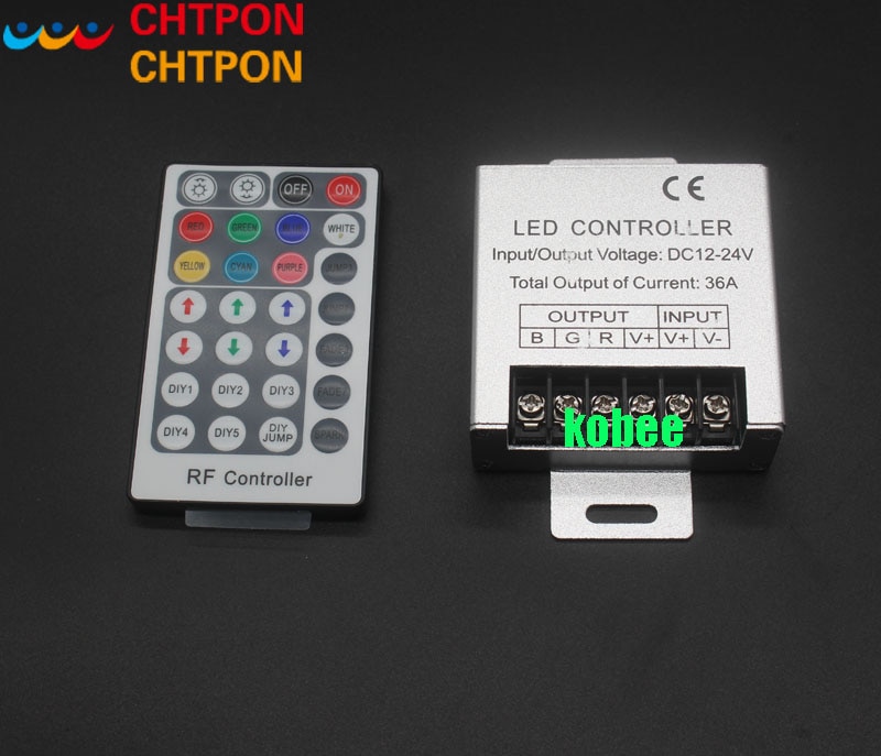 DC12 DC24V 36A 360W RF Remote RGB Controller 24key Remote Controller for RGB LED Strip Lights