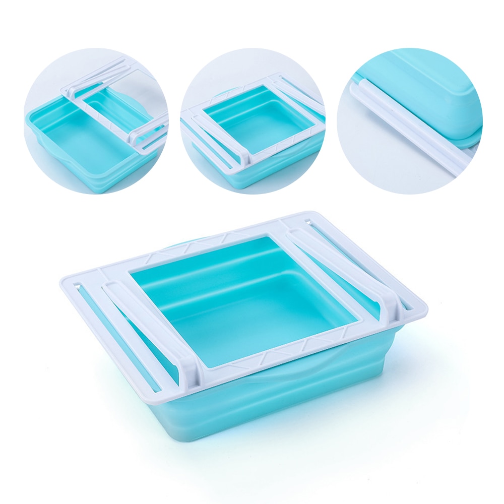 Folding and Stretchable Fridge Pull-out Storage Drawer Kitchen Fruit Egg Organizer Storage Rack Box Refridgerator Shelf Holder