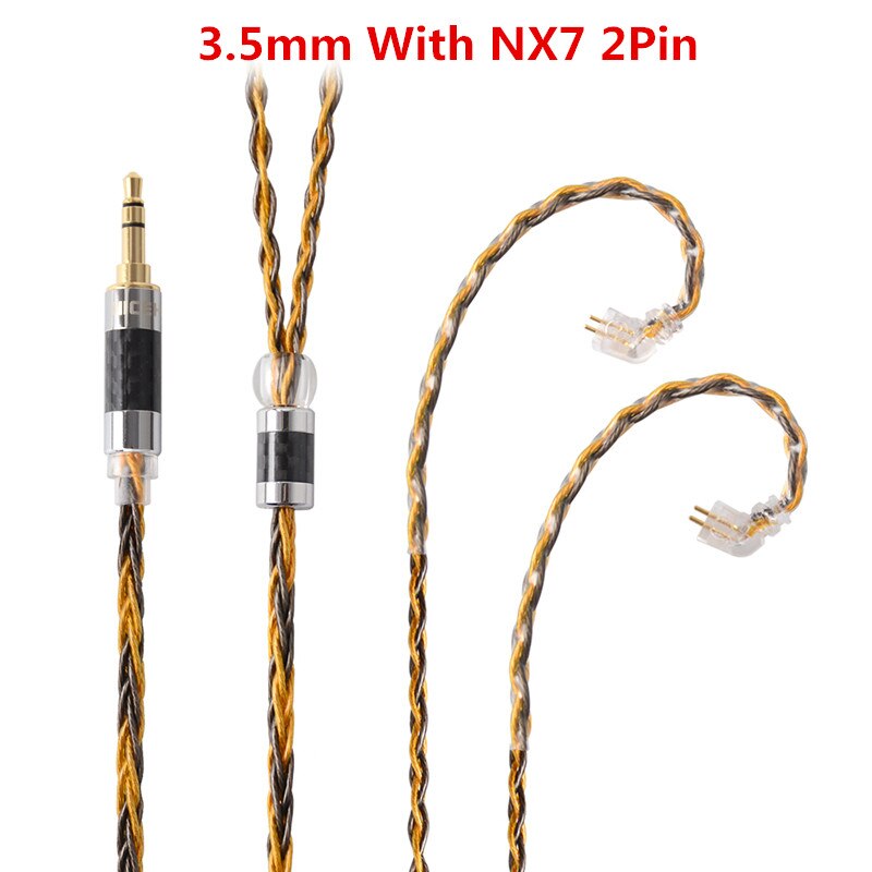 Nicehck  c8-1 8 core verzilverde 2.5/3.5/4.4mm gebalanceerde kabel  to 0.75 0.78 2 pin/mmcx connector hifi upgrade kabel voor  db3 tfz: 3.5 met  nx7 2 pin