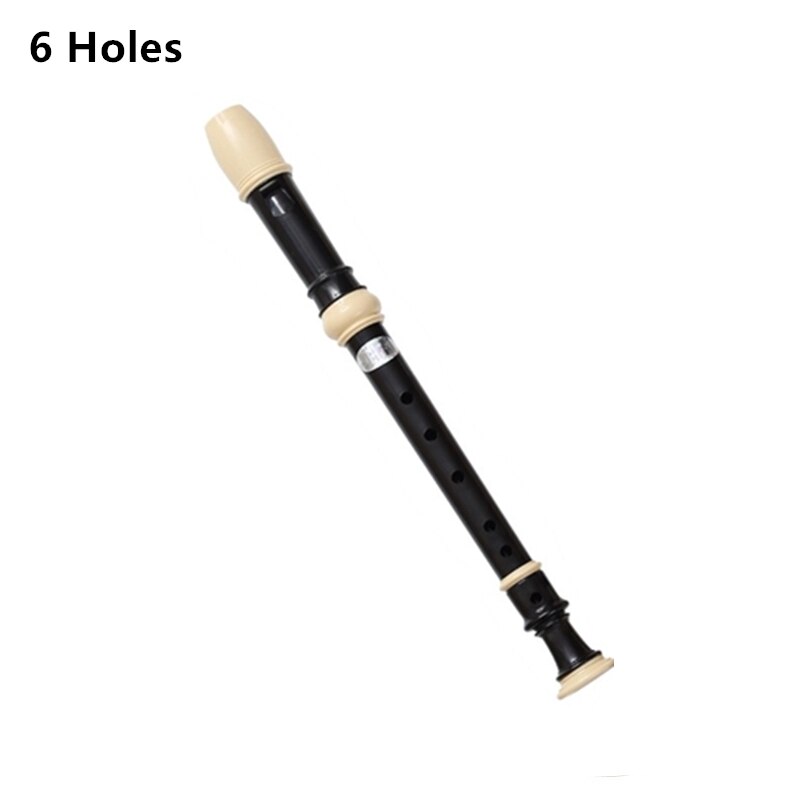 1 stück verstellbare 6/8- loch-sopranflöte, langflöte, aus ungiftigem abs-kunststoff, blockflöte, klarinette, anfängerflöte, holzblasinstrumente: 6 löcher schwarz