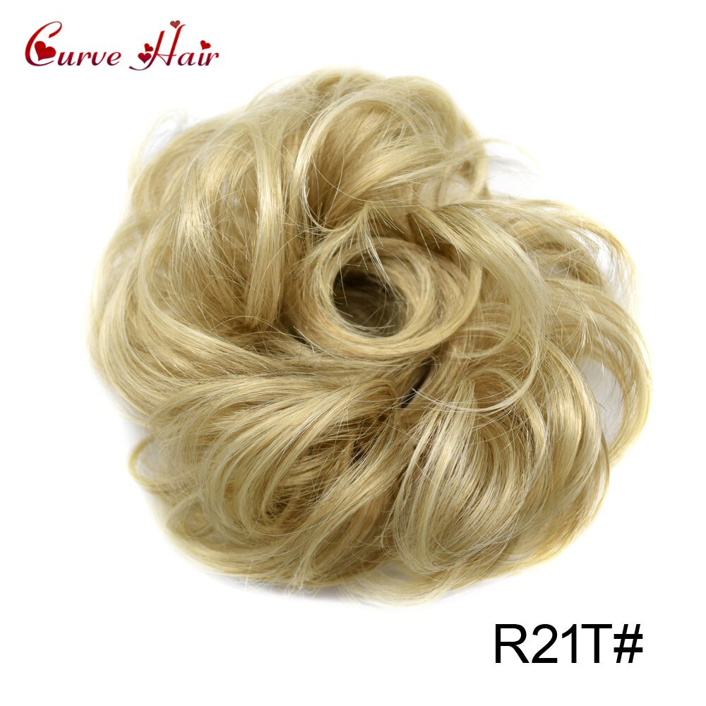 Chignon-peluca rizada de fibra sintética para niña y mujer, Potnytail, moño para el pelo, varios colores: R21T