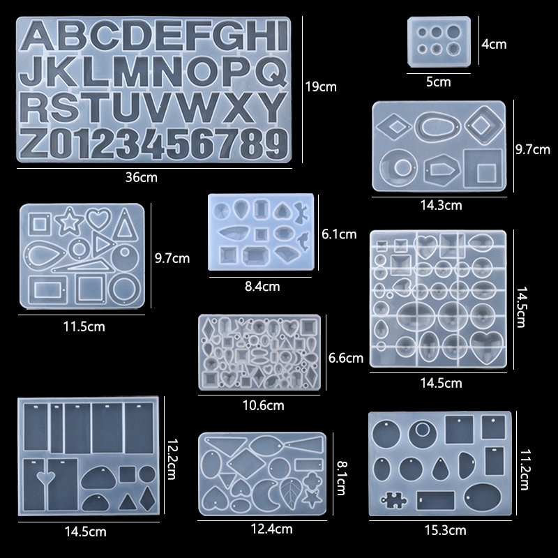 Mixed Style Jewelry Epoxy Casting Molds Tools Set Silicone UV Casting Tools Clay Resin Casting Molds For Jewelry making DIY