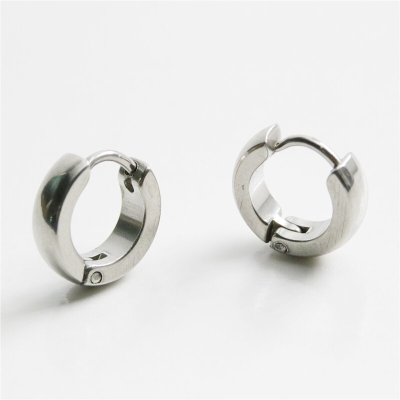 UVW084 2pc 3*7mm Hoop Earrings Surgical Steel Round Helix Piercing Earring Silver Color Female Mujer Moda Accessories