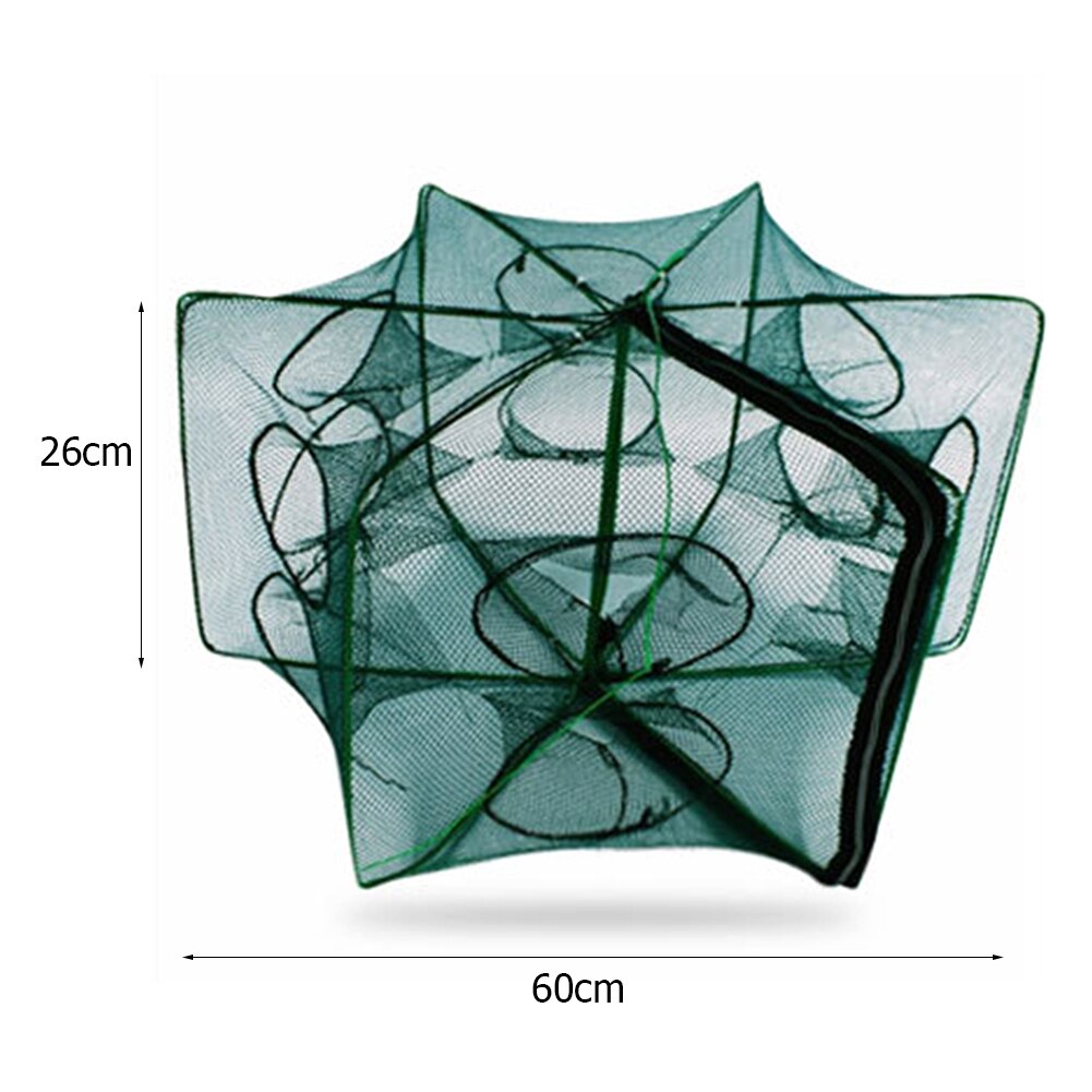 6-8 Sides 6-16 Holes Automatic Fishing Net Shrimp Cage Nylon Foldable Crab Fish Trap Cast Net Cast Folding Fishing Network: D